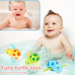 Syenll Baby Bath Toys, 3 Pack Swimming Turtle Bath Toys for Toddlers, Bathtub Wind up Water Toy for 1 2 3 4 5 Year Old Child Kids