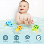 Syenll Baby Bath Toys, 3 Pack Swimming Turtle Bath Toys for Toddlers, Bathtub Wind up Water Toy for 1 2 3 4 5 Year Old Child Kids