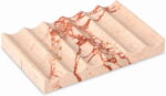 TABHOUKIT Luxury Marble Soap Dish Tray,Rectangle Stone Marble Soap Tray,Self Draining Soap Holder for Bathroom, Kitchen (Pink)