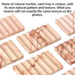 TABHOUKIT Luxury Marble Soap Dish Tray,Rectangle Stone Marble Soap Tray,Self Draining Soap Holder for Bathroom, Kitchen (Pink)