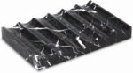 TABHOUKIT Luxury Marble Soap Dish Tray,Rectangle Stone Marble Soap Tray,Self Draining Soap Holder for Bathroom, Kitchen (Black White)