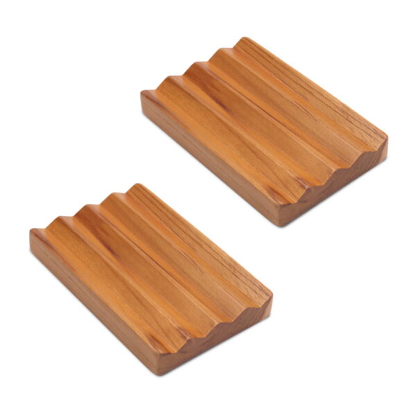 Teak soap Dish for Shower by HTB, Wood Decorative Bath soap Holder Heightened Base Design to Keep Soap Dry in Kitchen, Bathroom, Sink, Bathtub, Cute Wooden soap Saver for Hand...