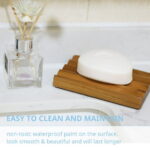 Teak soap Dish for Shower by HTB, Wood Decorative Bath soap Holder Heightened Base Design to Keep Soap Dry in Kitchen, Bathroom, Sink, Bathtub, Cute Wooden soap Saver for Hand...