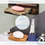 Teak soap Dish for Shower by HTB, Wood Decorative Bath soap Holder Heightened Base Design to Keep Soap Dry in Kitchen, Bathroom, Sink, Bathtub, Cute Wooden soap Saver for Hand...