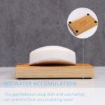 Teak soap Dish for Shower by HTB, Wood Decorative Bath soap Holder Heightened Base Design to Keep Soap Dry in Kitchen, Bathroom, Sink, Bathtub, Cute Wooden soap Saver for Hand...