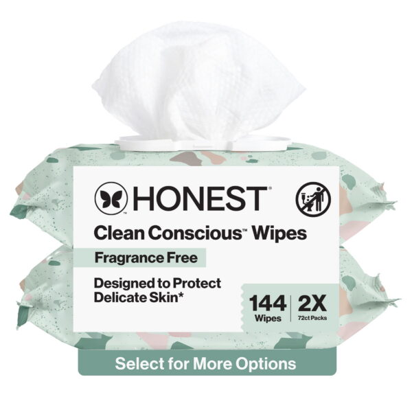The Honest Company, Plant-Based Baby Wipes, Fragrance-Free, 144 Count (Select for More Options)