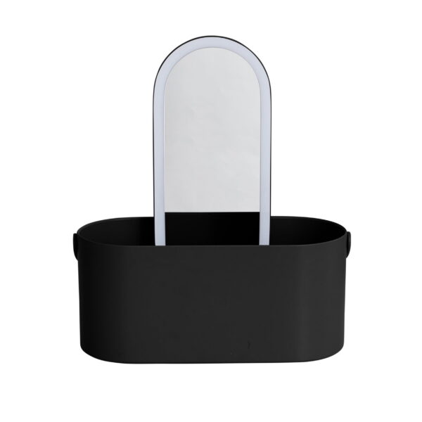 Thinkspace Beauty Storage Organizer with LED Mirror, Black