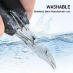 Toenail Clippers, Nail Clippers Set for Ingrown or Thick Toenails, Sharp Curved Blade Pedicure Tool for Men Seniors