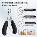 Toenail Clippers, Nail Clippers Set for Ingrown or Thick Toenails, Sharp Curved Blade Pedicure Tool for Men Seniors