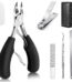 Toenail Clippers, Nail Clippers Set for Ingrown or Thick Toenails, Sharp Curved Blade Pedicure Tool for Men Seniors