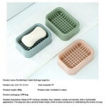 TOPRenddon Double-Layer Bar Soap Holder Bar Soap Holder for Shower Soap Dish with Drain Soap Saver Box Container Plastic Soap Dish for Bathroom Counter,Kitchen,Toilet,Soap