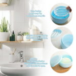 TPBSITNS 4 Pcs Portable Travel Soap Container, Plastic Leak Proof Shampoo Bar Soap Holder with Lid, Self Draining Round Waterproof Travel Soap Dishes Soap Case Box for Bathroom...