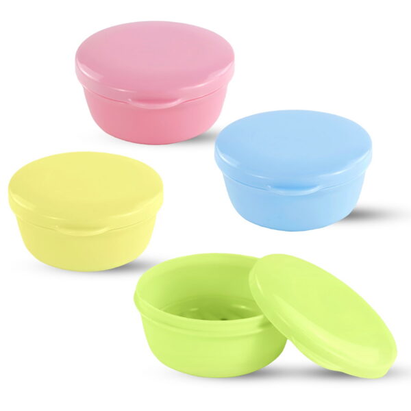 TPBSITNS 4 Pcs Portable Travel Soap Container, Plastic Leak Proof Shampoo Bar Soap Holder with Lid, Self Draining Round Waterproof Travel Soap Dishes Soap Case Box for Bathroom...