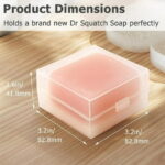 Travel Soap Case,Clear Bar Soap Travel Container,Square Soap Holder,Square Gym Soap Holder with Draining Pad,Soap Dish for Bathroom Shower Home Outdoor Hiking...