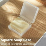 Travel Soap Case,Clear Bar Soap Travel Container,Square Soap Holder,Square Gym Soap Holder with Draining Pad,Soap Dish for Bathroom Shower Home Outdoor Hiking...