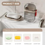 Travel Soap Case, Leakproof Soap Container with Lid, Portable Bar Soap Holder for Traveling, Soap Dish for Bathroom, Shower, Gym, School, Camping, Vacation,...