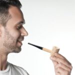 Triani 5Pcs Corn Shaped Cigar Pipes Natural Corn Cob Practice Pipes Straight Varnished Corncob Pipe Black Stem for Beginner