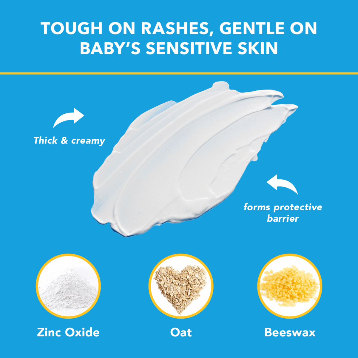 Triple Paste Diaper Rash Cream, Hypoallergenic Medicated Ointment for Babies, 2 oz