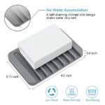 Tripumer 8Pcs Self-Draining Soap Dish Silicone Non-Slip Soap Holder BPA Free Waterfall Drain Soap Protector Suitable for Shower, Bathroom, Kitchen, Bathtub Keep Soap Dry Extend...