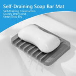 Tripumer 8Pcs Self-Draining Soap Dish Silicone Non-Slip Soap Holder BPA Free Waterfall Drain Soap Protector Suitable for Shower, Bathroom, Kitchen, Bathtub Keep Soap Dry Extend...