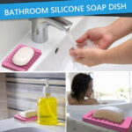 Tripumer 8Pcs Self-Draining Soap Dish Silicone Non-Slip Soap Holder BPA Free Waterfall Drain Soap Protector Suitable for Shower, Bathroom, Kitchen, Bathtub Keep Soap Dry Extend...
