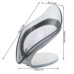 TureClos Self Draining Soap Box No Punching Leaf Shape Dish Tray Decorative Soap Holder for Bathroom Kitchen, Grey"