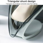 TureClos Self Draining Soap Box No Punching Leaf Shape Dish Tray Decorative Soap Holder for Bathroom Kitchen, Grey"