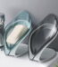 TureClos Self Draining Soap Box No Punching Leaf Shape Dish Tray Decorative Soap Holder for Bathroom Kitchen, Grey"