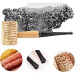Tutuviw Corn Shaped Cigar Pipes,5Pcs Natural Corn Cob Practice Pipe,Corn Cob Pipe,Pipes Accessories,Disposable Cigar Pipe Kit with Straight Stem for Beginner