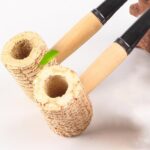 Tutuviw Corn Shaped Cigar Pipes,5Pcs Natural Corn Cob Practice Pipe,Corn Cob Pipe,Pipes Accessories,Disposable Cigar Pipe Kit with Straight Stem for Beginner