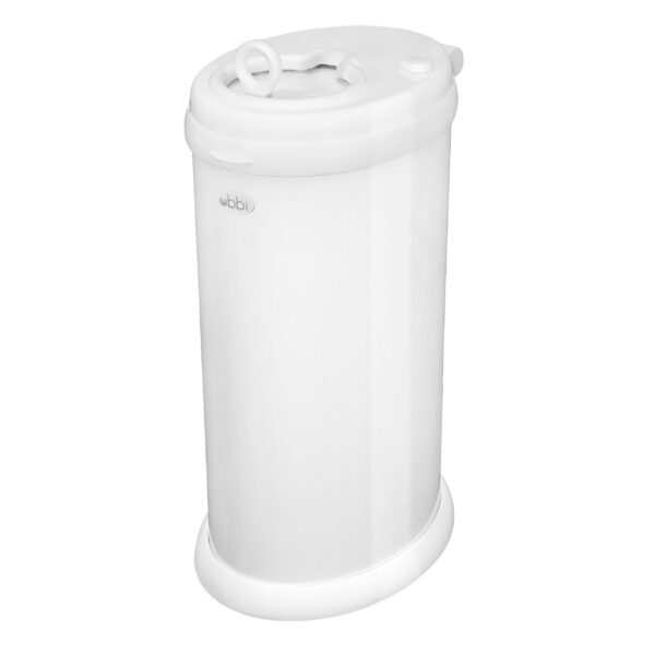 Ubbi Stainless Steel Diaper Pail, Odor Locking, No Special Bag Required, Award-Winning, Registry Must-Have, White