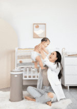 Ubbi Stainless Steel Diaper Pail, Odor Locking, No Special Bag Required, Award-Winning, Registry Must-Have, Taupe, Toddler, Newborn