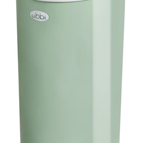 Ubbi Stainless Steel Diaper Pail, Odor Locking, No Special Bag Required, Award-Winning, Registry Must-Have, Sage Green