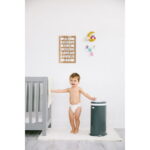 Ubbi Stainless Steel Diaper Pail, Odor Locking, No Special Bag Required, Award-Winning, Registry Must-Have, Slate