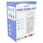 Ubbi Stainless Steel Diaper Pail, Odor Locking, No Special Bag Required, Award-Winning, Registry Must-Have, Terrazzo
