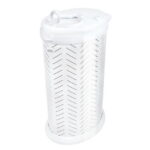 Ubbi Stainless Steel Diaper Pail, Odor Locking, No Special Bag Required, Award-Winning, Registry Must-Have, White Herringbone, Toodler, Newborn