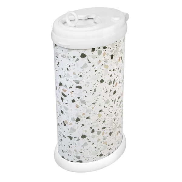 Ubbi Stainless Steel Diaper Pail, Odor Locking, No Special Bag Required, Award-Winning, Registry Must-Have, Terrazzo
