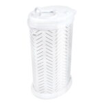 Ubbi Stainless Steel Diaper Pail, Odor Locking, No Special Bag Required, Award-Winning, Registry Must-Have, White Herringbone, Toodler, Newborn