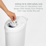 Ubbi Stainless Steel Diaper Pail, Odor Locking, No Special Bag Required, Award-Winning, Registry Must-Have, White