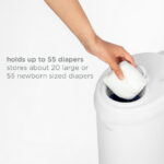 Ubbi Stainless Steel Diaper Pail, Odor Locking, No Special Bag Required, Award-Winning, Registry Must-Have, White