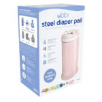 Ubbi Stainless Steel Diaper Pail, Odor Locking, No Special Bag Required, Award-Winning, Registry Must-Have, Blush Pink