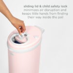 Ubbi Stainless Steel Diaper Pail, Odor Locking, No Special Bag Required, Award-Winning, Registry Must-Have, Blush Pink