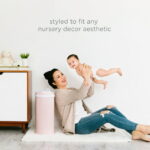 Ubbi Stainless Steel Diaper Pail, Odor Locking, No Special Bag Required, Award-Winning, Registry Must-Have, Blush Pink