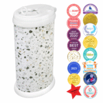 Ubbi Stainless Steel Diaper Pail, Odor Locking, No Special Bag Required, Award-Winning, Registry Must-Have, Terrazzo