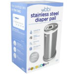 Ubbi Stainless Steel Diaper Pail, Odor Locking, No Special Bag Required, Award-Winning, Registry Must-Have, Chrome