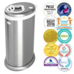 Ubbi Stainless Steel Diaper Pail, Odor Locking, No Special Bag Required, Award-Winning, Registry Must-Have, Chrome