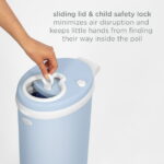Ubbi Stainless Steel Diaper Pail, Odor Locking, No Special Bag Required, Award-Winning, Registry Must-Have, Cloudy Blue