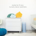 Ubbi Stainless Steel Diaper Pail, Odor Locking, No Special Bag Required, Award-Winning, Registry Must-Have, Cloudy Blue