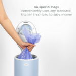 Ubbi Stainless Steel Diaper Pail, Odor Locking, No Special Bag Required, Award-Winning, Registry Must-Have, Cloudy Blue