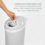 Ubbi Stainless Steel Diaper Pail, Odor Locking, No Special Bag Required, Award-Winning, Registry Must-Have, Gray